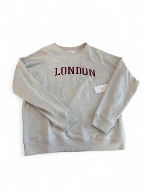 Lazy Sunday London Embo Boucle Fleece Pullover Sweatshirt